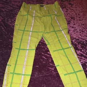 Green printed leggings (stripes and chains)